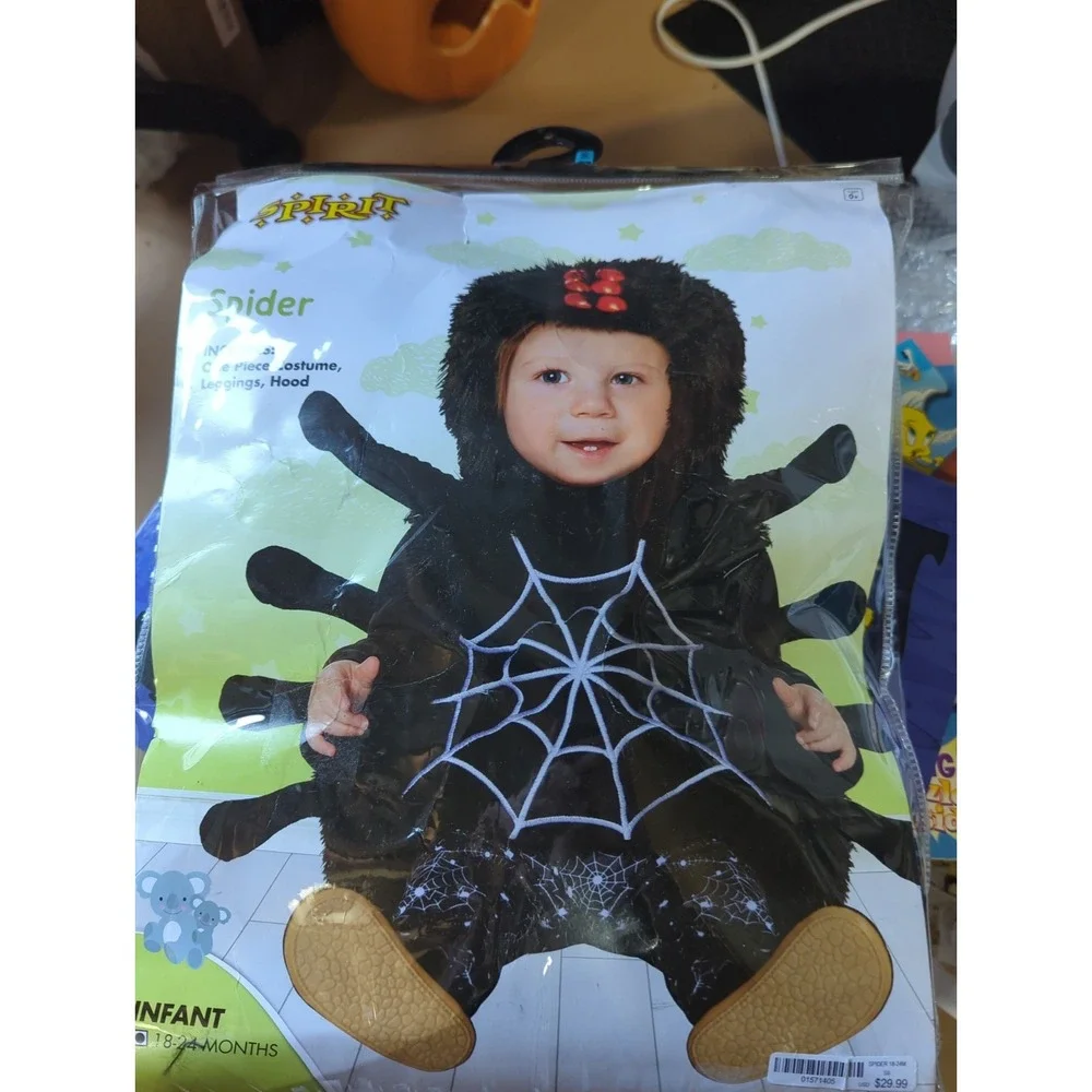 Infant Toddler Spider Costume, size 18-24 Months EUC Spirit Halloween